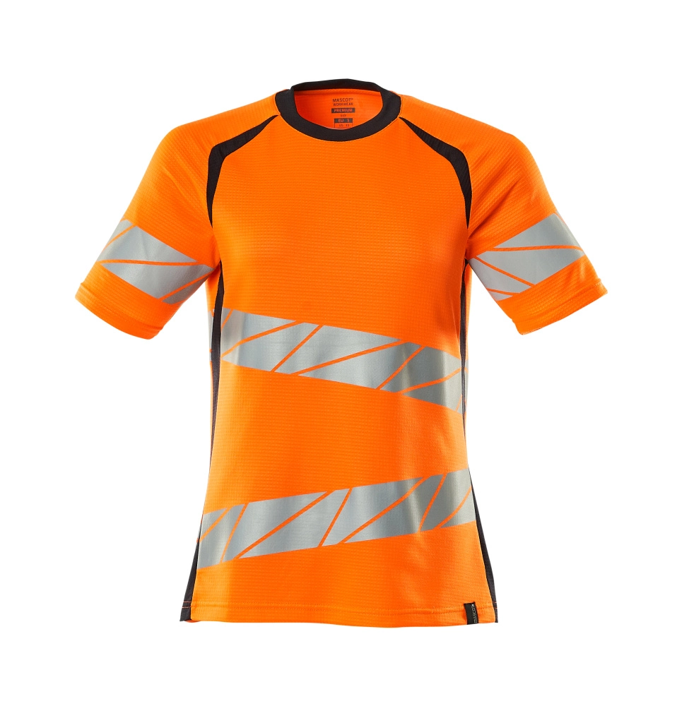 T-Shirt, Damenpassform T-shirt Größe 3XLONE, hi-vis orange/schwarzblau