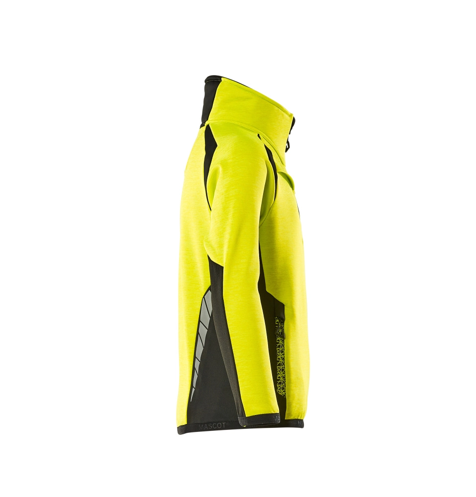 Fleecepullover für Kinder,Reißverschluss Jacke für Kinder Größe 116, hi-vis gelb/schwarz