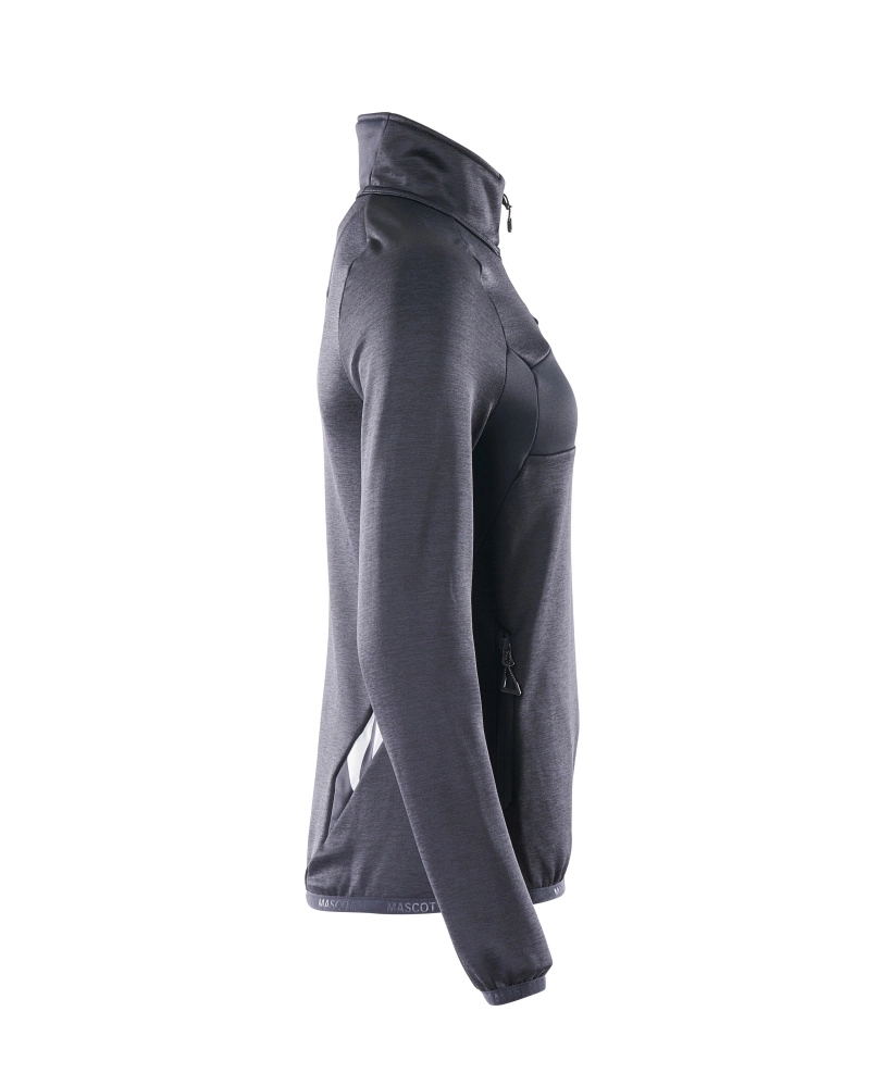 Fleecepullover mit kurzem Zipper, Damen Microfleecejacke Größe 3XL, schwarzblau