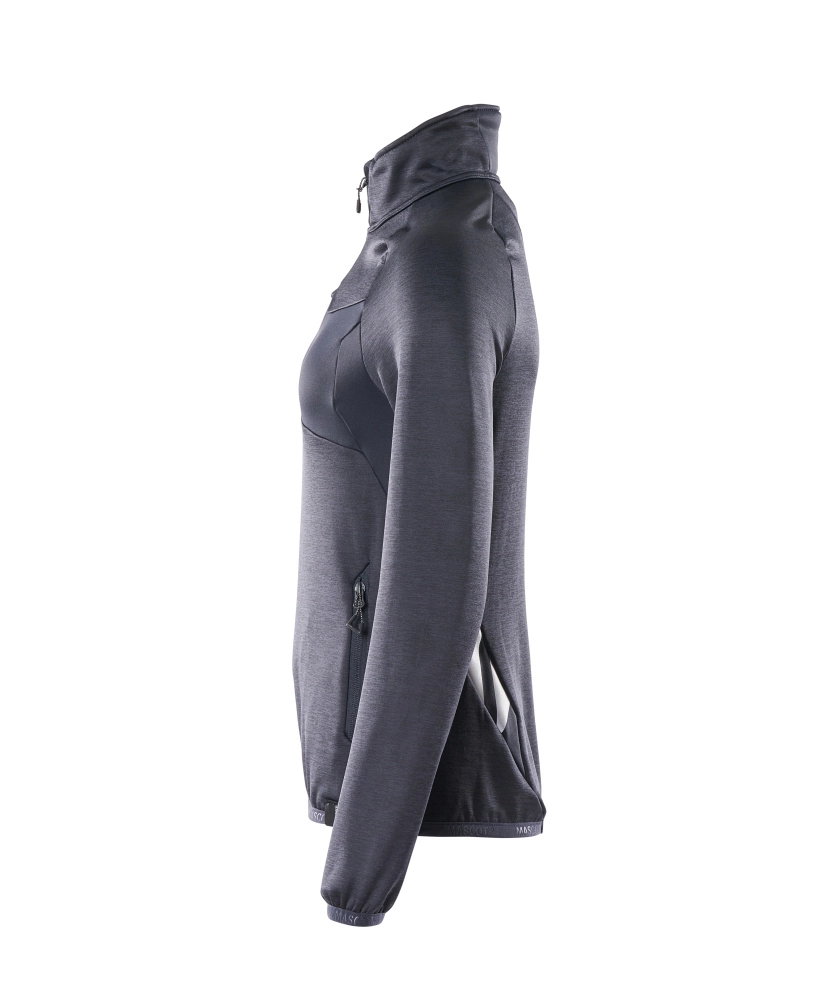 Fleecepullover mit kurzem Zipper, Damen Microfleecejacke Größe 3XL, schwarzblau