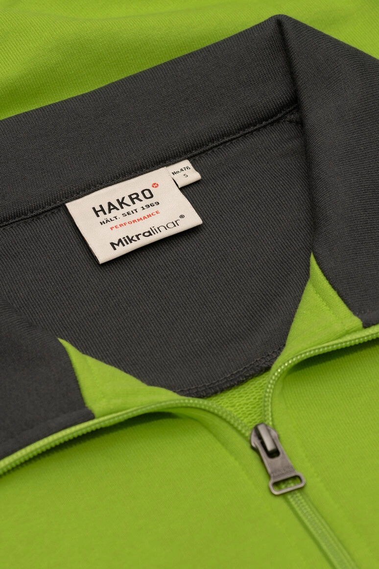 HAKRO Zip-Sweatshirt Contrast MIKRALINAR®
