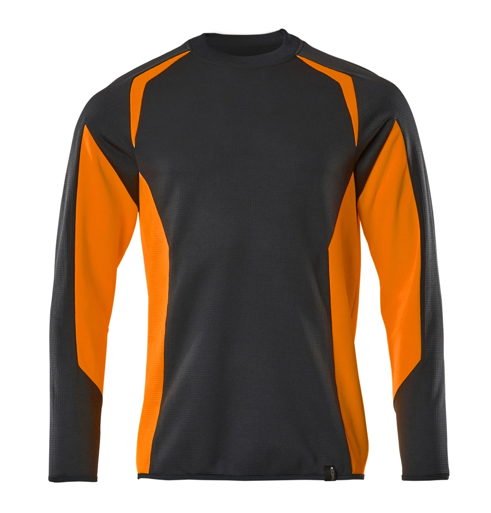 Sweatshirt, moderne Passform Sweatshirt Größe 3XL, schwarzblau/hi-vis orange
