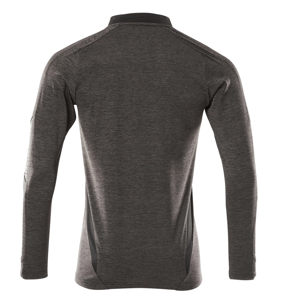 Polo-Shirt mit COOLMAX® PRO, Langarm Polo-shirt Größe XS ONE, dunkelanthrazit/schwarz