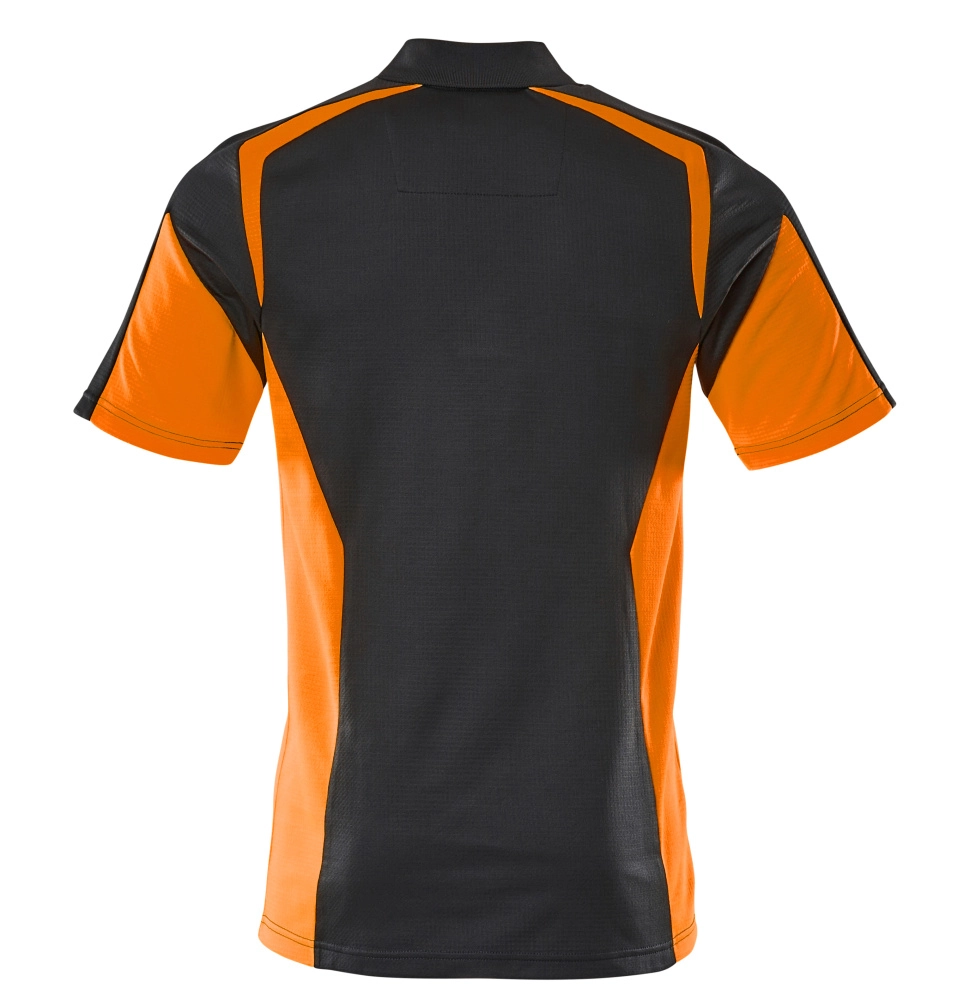 Polo-Shirt, moderne Passform Polo-shirt Größe 5XL, schwarzblau/hi-vis orange