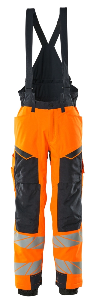 Winterhose mit Knietaschen, CLIMASCOT® Winterhose Größe 3XL, hi-vis orange/schwarzblau