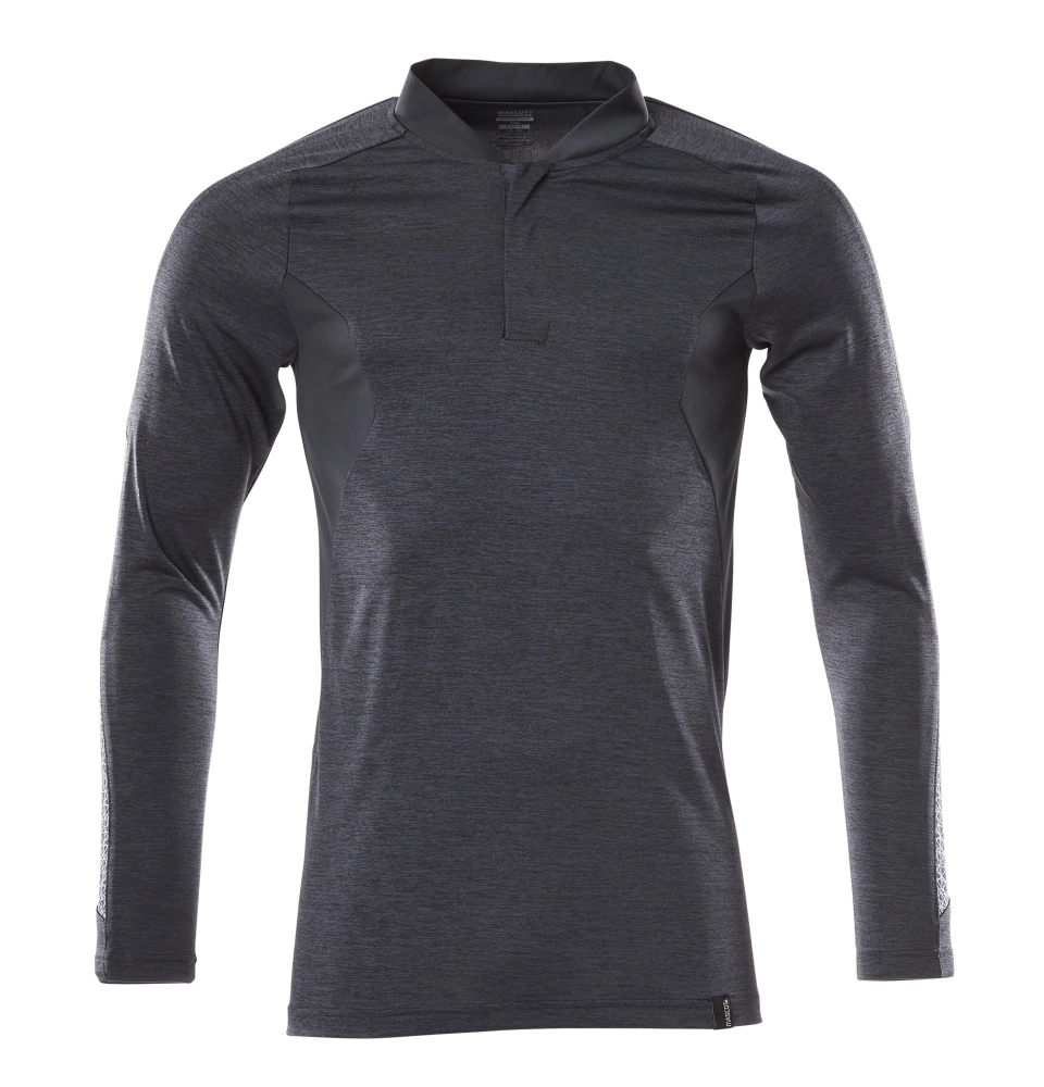 Polo-Shirt mit COOLMAX® PRO, Langarm Polo-shirt Größe 3XLONE, schwarzblau